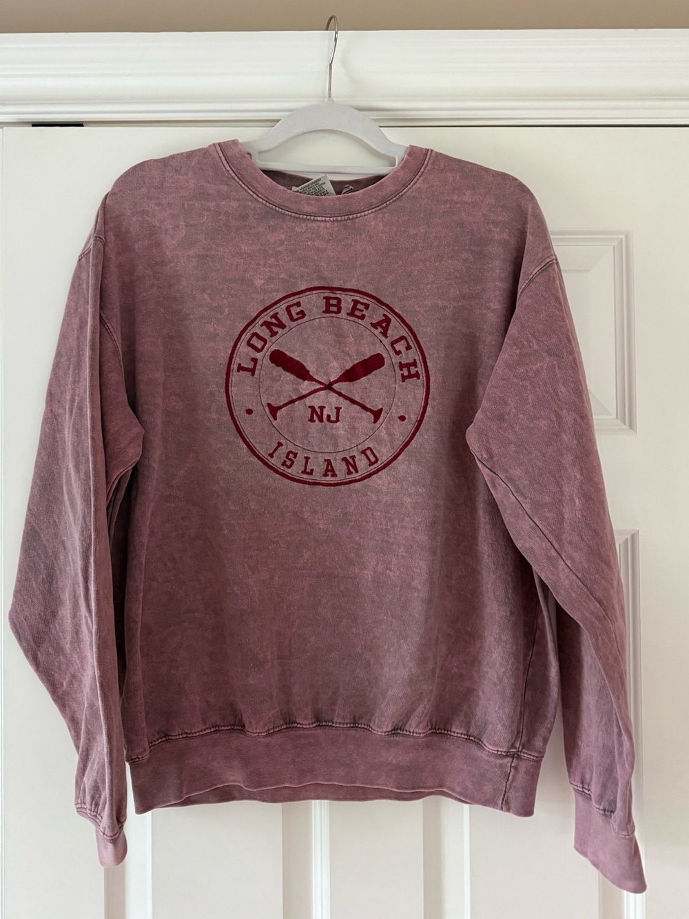 Long Beach Island NJ Crewneck Sweatshirt - Dusty Mauve